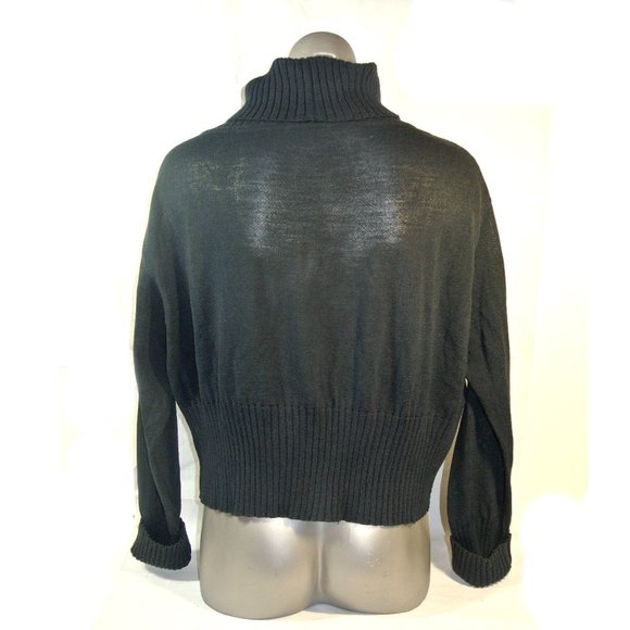 Sarah Pacini Fine Knit Cropped Cowl Neck Sweater - Picture 2 of 6